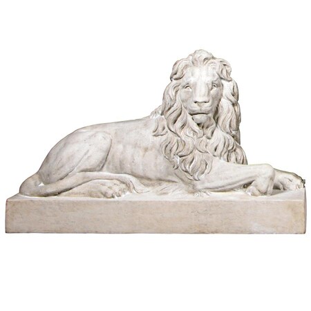Design Toscano Castle Courtyard Lion Sentinel Statue: Head Right NE1602751